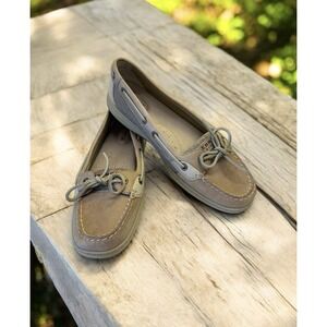 Sperry Top Spider Boat Shoe Women's Size 9.5 Angelfish 9102047 Beige & Tan Mesh